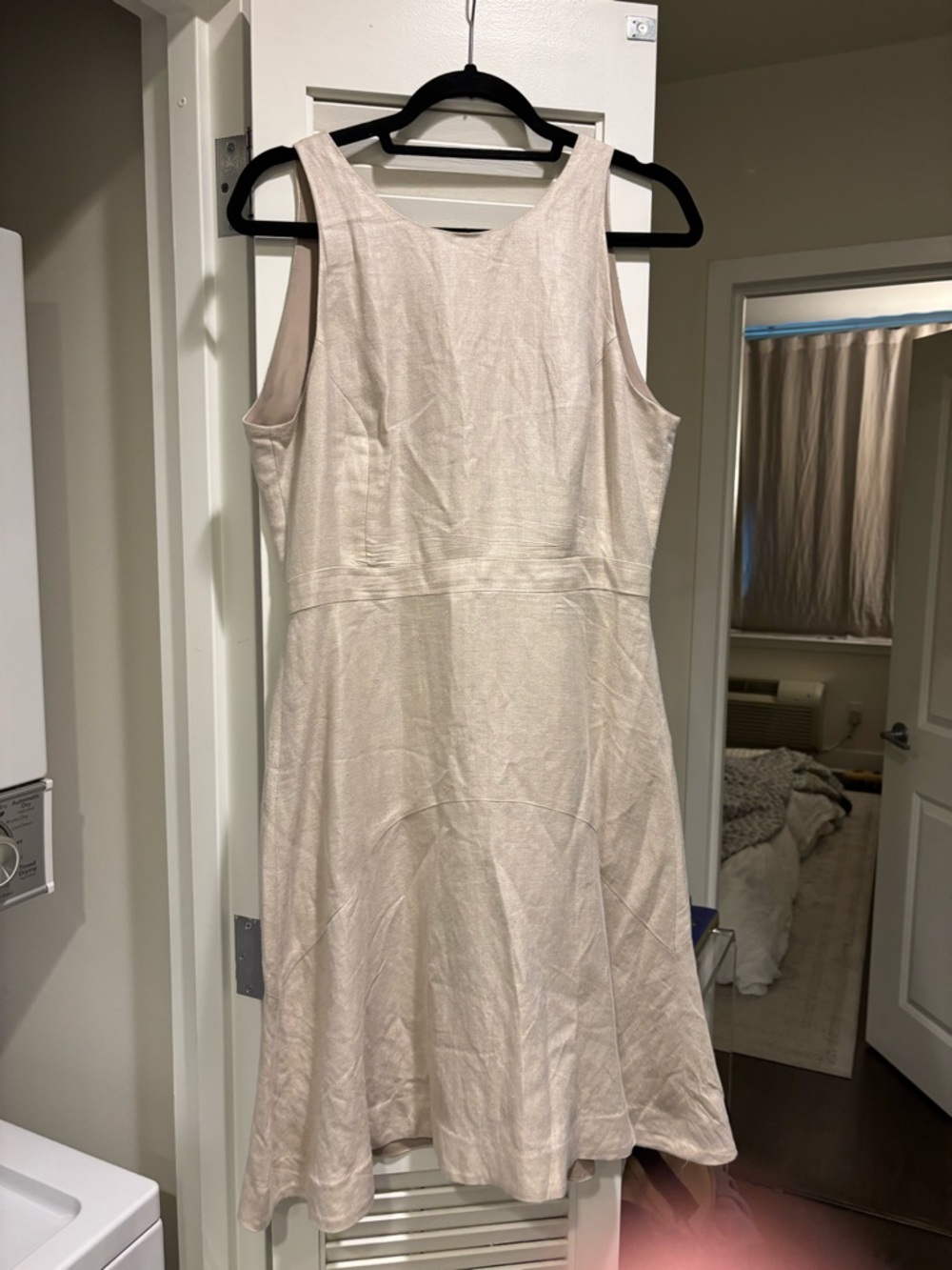 J. Crew Sleeveless Cream A-Line Midi Dress